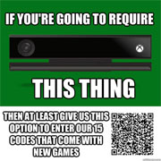 Kinect permitirá leer códigos QR en Xbox One, eliminando los larguísimos códigos de descarga actuales