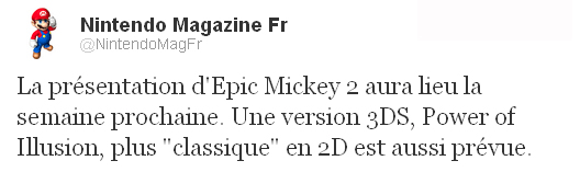 Rumor: ¿Epic Mickey 2: Power of Illusion 3DS la semana que viene?