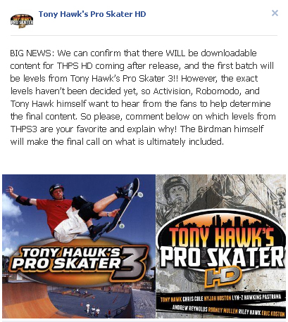 Tony Hawk's Pro Skater HD se ampliará mediante DLC