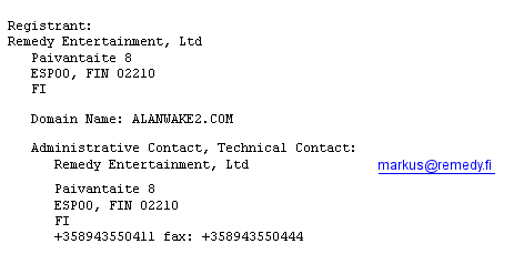 Remedy registra Alan Wake 2 Remedy registra Alan Wake 2