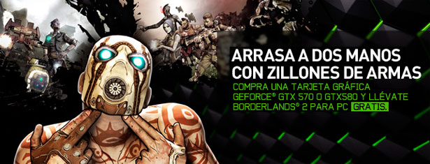 Borderlands 2, de regalillo con las GeForce GTX 570 y 580 Borderlands 2, de regalillo con las GeForce GTX 570 y 580