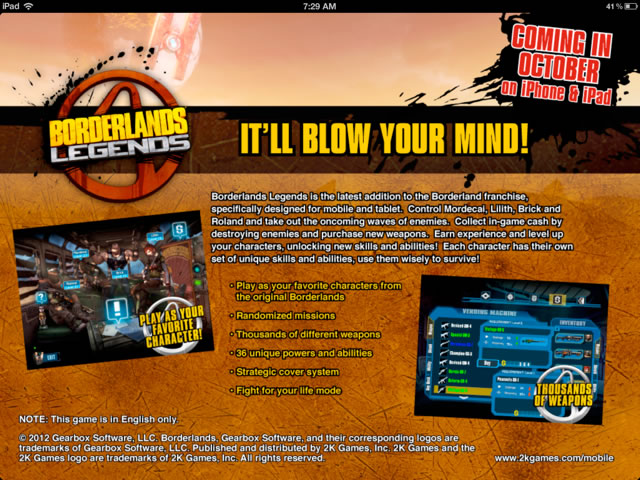 Existe algo llamado Borderlands Legends para iOS Existe algo llamado Borderlands Legends para iOS