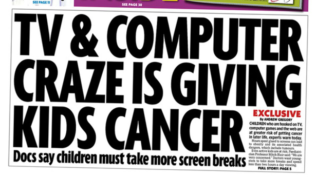 La tele y los videojuegos provocan cáncer en los niños, según The Mirror
