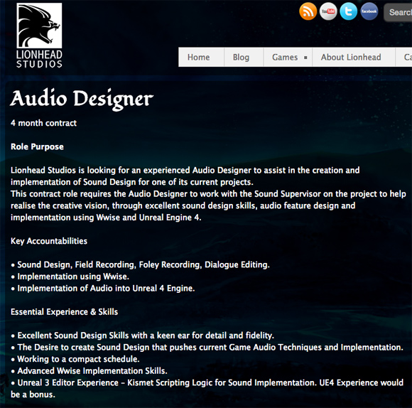 Lionhead prepara algo con Unreal Engine 4 Lionhead prepara algo con Unreal Engine 4
