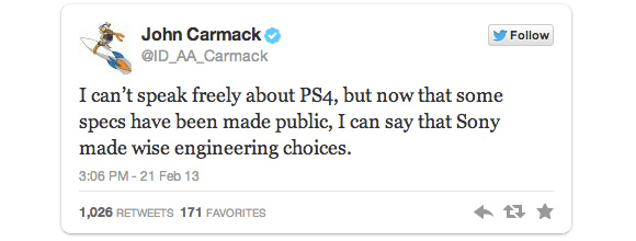 John Carmack aprueba las decisiones técnicas de Sony con PS4 John Carmack aprueba las decisiones técnicas de Sony con PS4