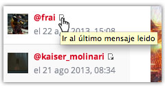 Changelog: Último mensaje leído en el foro, blogs de usuario, redes sociales...