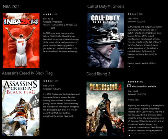 Esto es lo que ocupa la instalación de los primeros juegos para Xbox One Esto es lo que ocupa la instalación de los primeros juegos para Xbox One