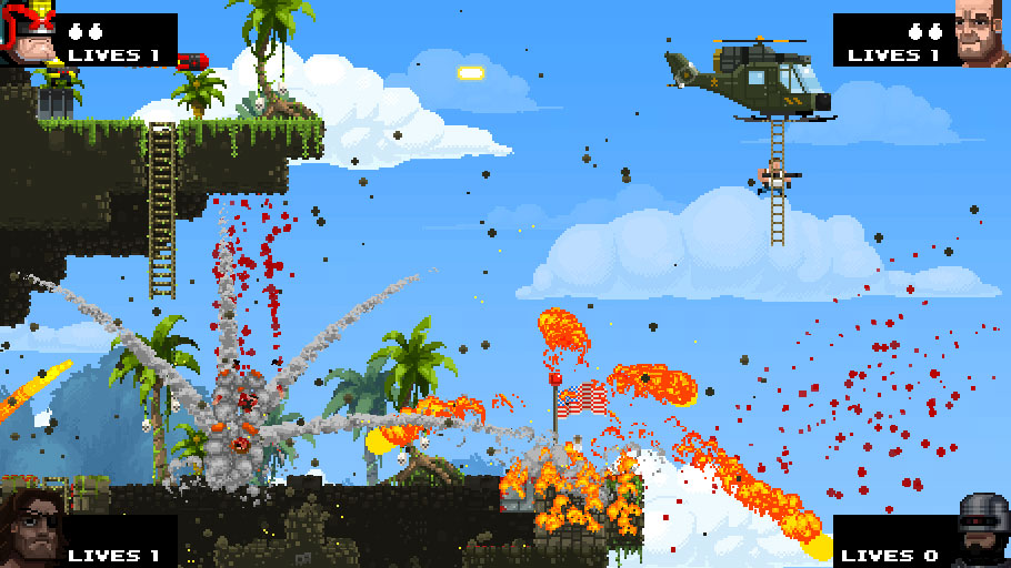 Broforce: El amor verdadero es bombardear con napalm a Satanás