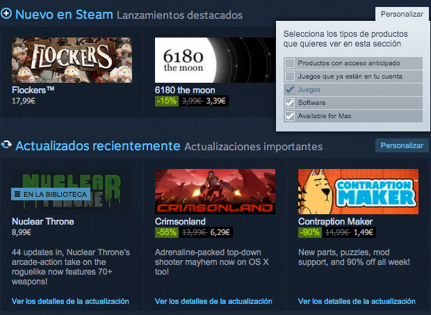 La web de Steam se renueva a fondo