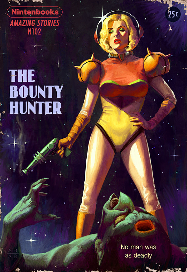 Ástor Alexander dibuja portadas pulp de videojuegos