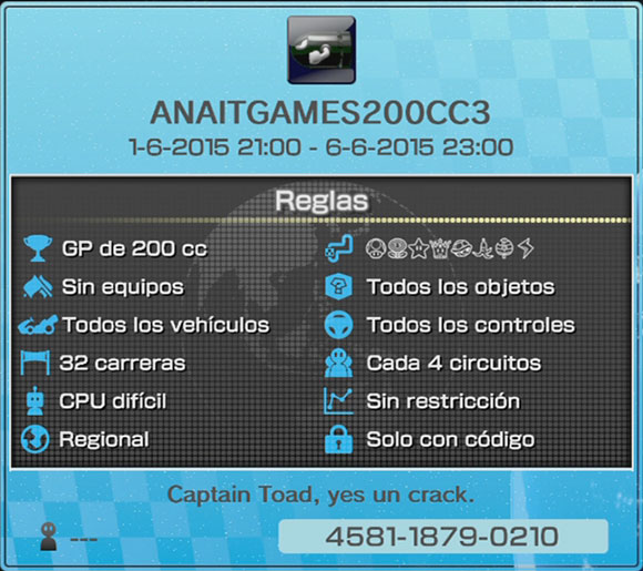 Torneo Nacional de Mario Kart 8 a 200cc: Segunda semana