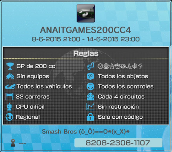 Torneo Nacional de Mario Kart 8 a 200cc: Segunda semana