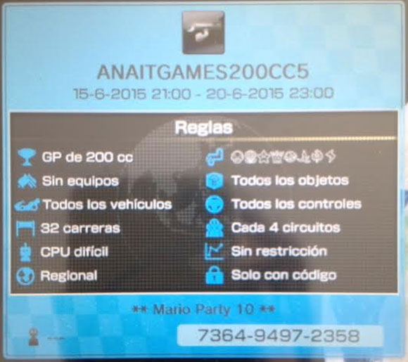 Torneo Nacional de Mario Kart 8 a 200cc: Segunda semana