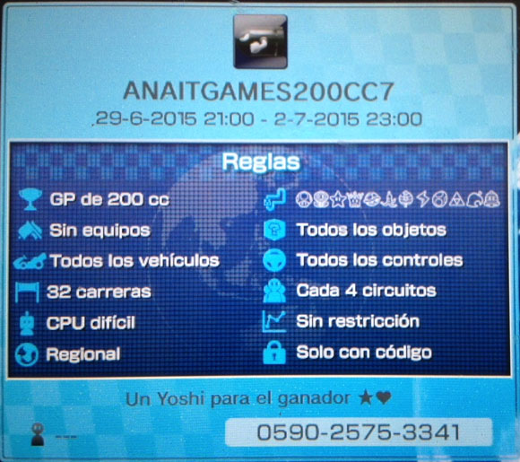 Torneo Nacional de Mario Kart 8 a 200cc: Segunda semana