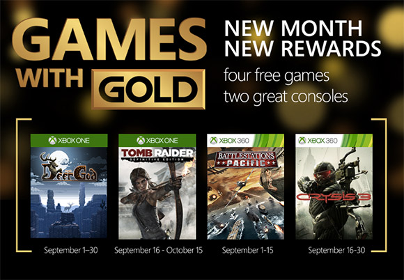 Tomb Raider: Definitive Edition y Crysis 3 en los Games with Gold de septiembre