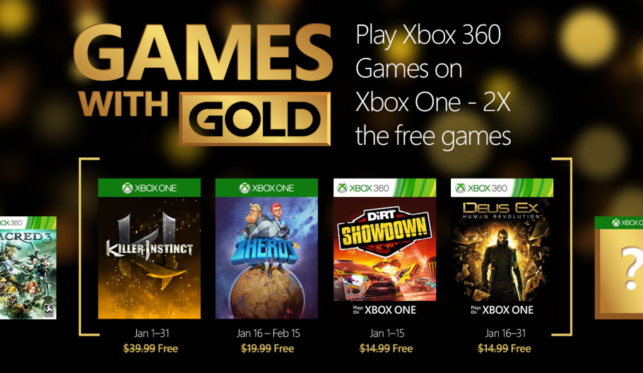 Killer Instinct y Deus Ex: Human Revolution, entre los Games with Gold de enero