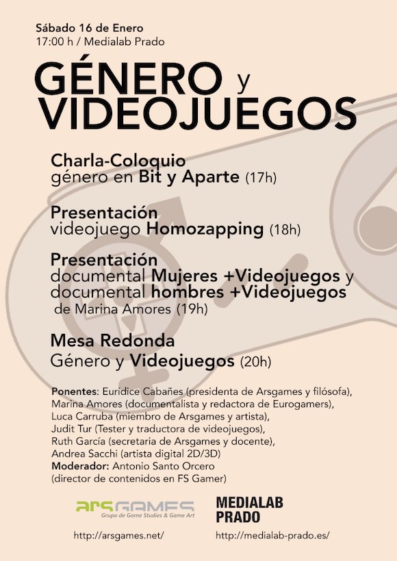 Arsgames anuncia sus jornadas sobre Género y Videojuegos en Medialab Prado