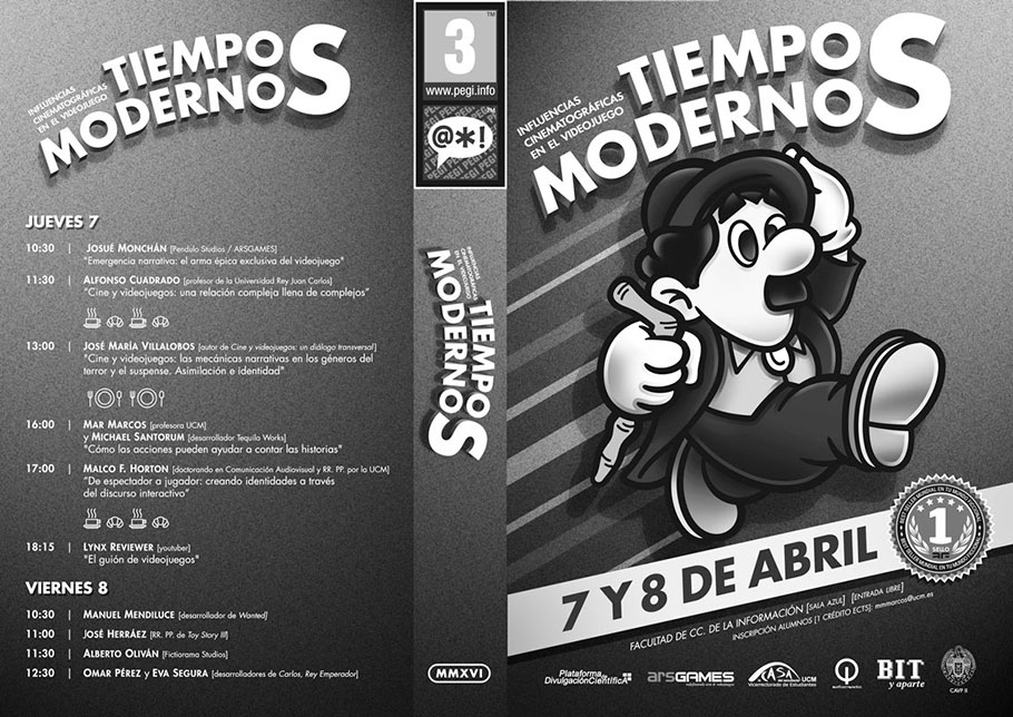 Arsgames organiza las jornadas Tiempos modernos: influencias cinematográficas en el videojuego, en la UCM