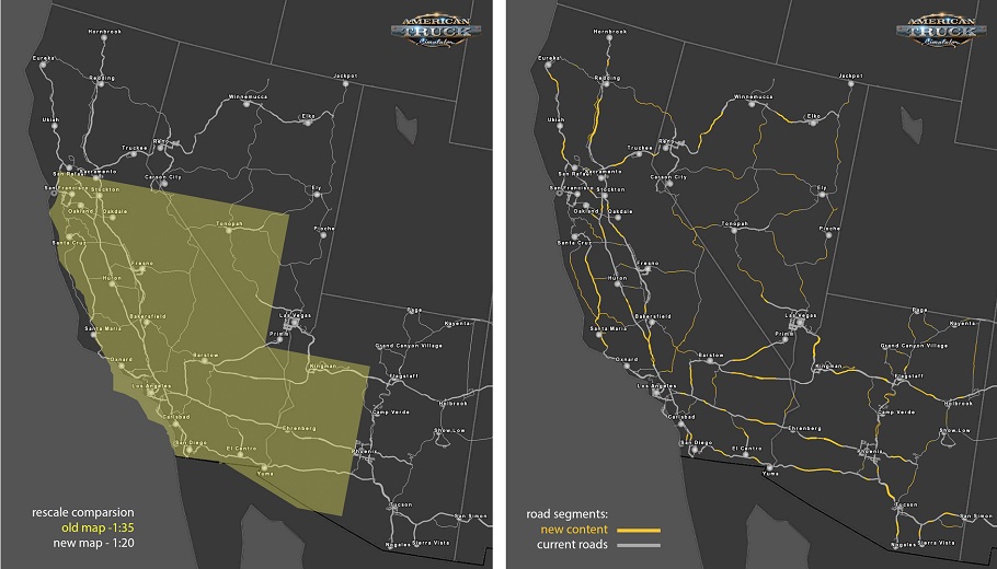 American Truck Simulator se reescalará próximamente para aumentar su tamaño