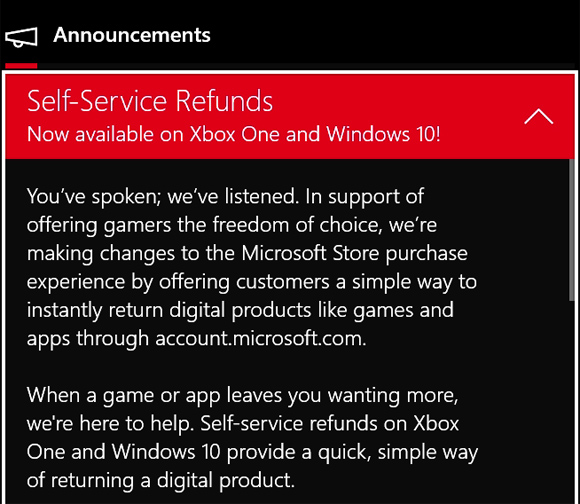 Microsoft incluirá una opción de reembolso en las compras de Xbox y Windows Microsoft incluirá una opción de reembolso en las compras de Xbox y Windows