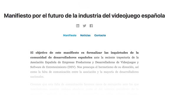 Manifiesto por el futuro de la industria del videojuego española