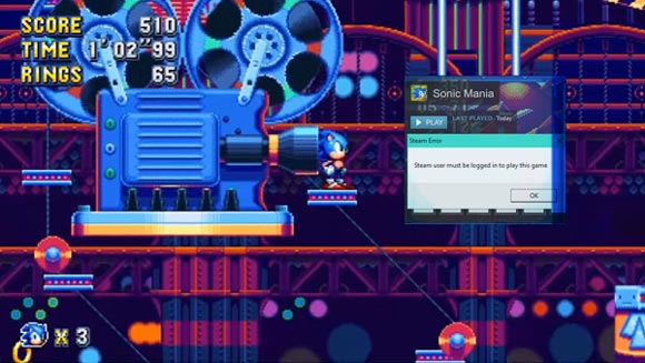 Sonic Mania sorprende en PC con un DRM que impide jugar sin estar conectado a internet