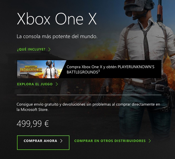 Xbox One X incluirá una copia de PUBG hasta el 31 de diciembre