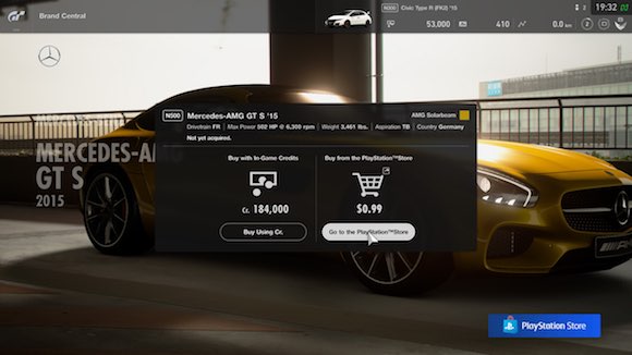 GT Sport añade la posibilidad de comprar vehículos con micropagos
