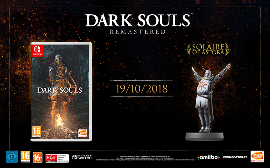 La versión para Switch de Dark Souls Remastered saldrá el 19 de octubre