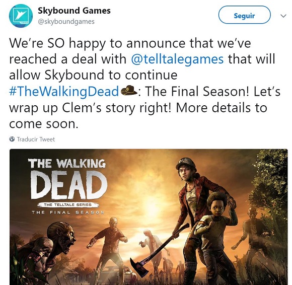 Telltale llega a un acuerdo con Skybound para finalizar The Walking Dead