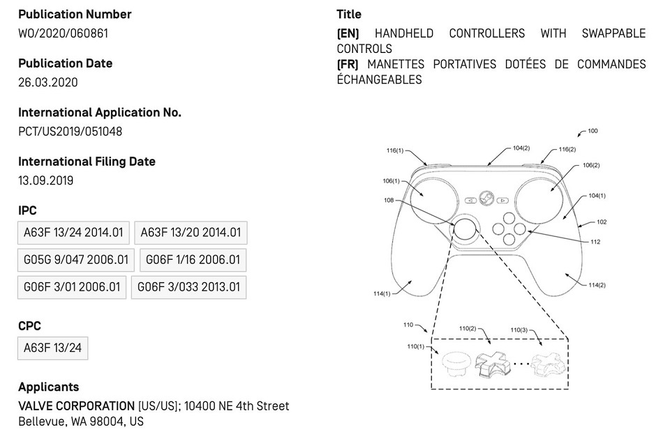 Según una patente, el Steam Controller 2 tendrá trackpads intercambiables